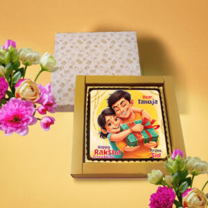 Personalized Rakshabandhan Chocolate Bar in Chocobreeze Premium Paper Sleeve Box