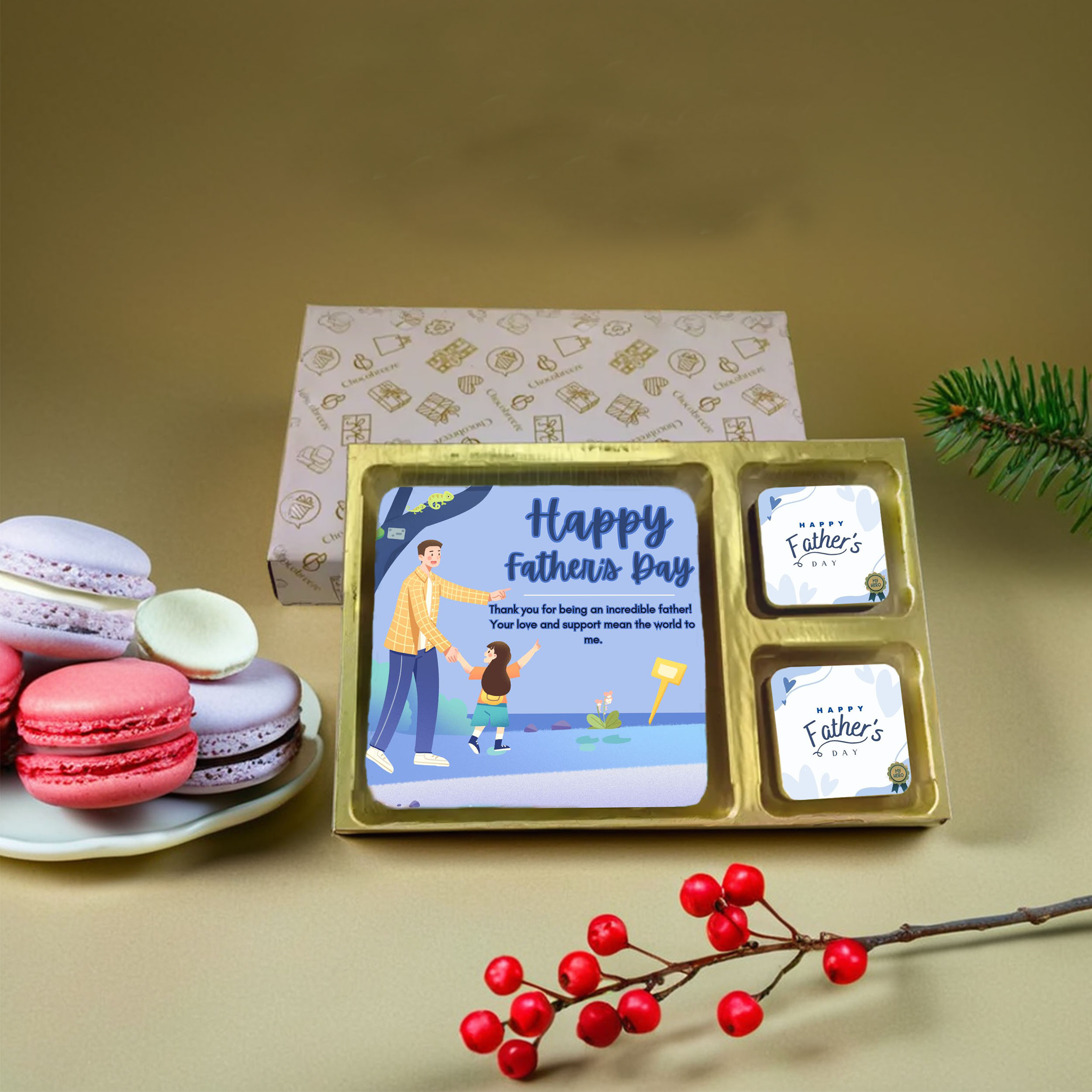Heartfelt Father’s Day Chocolate Gift in Chocobreeze Premium Paper Box — free download